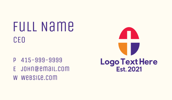 Easter Egg Cross Business Card Design Image Preview