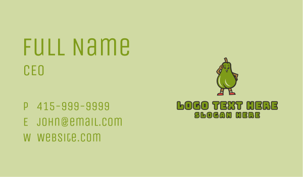 Fresh Avocado Salute  Business Card Design Image Preview