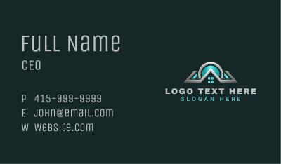 Geometric Realtor Roofing Business Card Image Preview