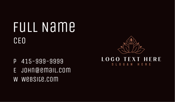 Floating Candle Leaf Business Card Design Image Preview