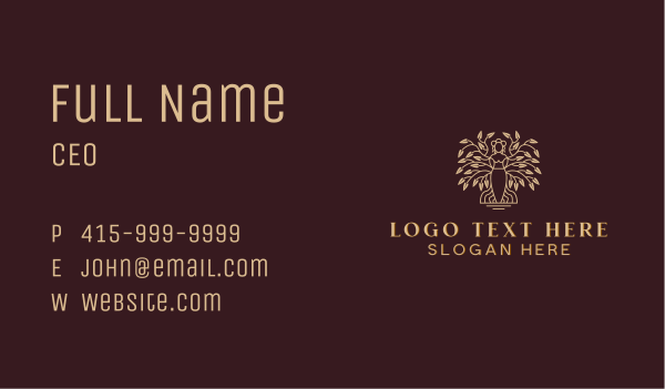 Feminine Woman Tree Business Card Design Image Preview