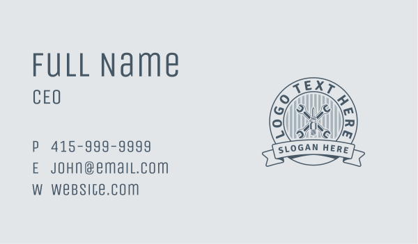 Garage Workshop Wrench Repair Business Card Design Image Preview