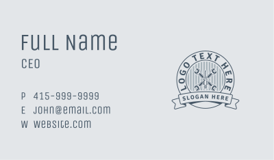 Garage Workshop Wrench Repair Business Card Image Preview