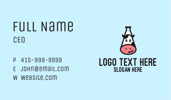 Happy Cow Milk Bottle  Business Card Design Image Preview