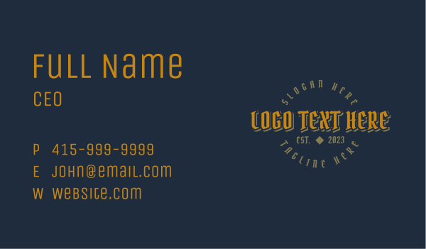 Masculine Urban Wordmark Business Card Design Image Preview