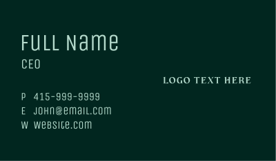 Generic Brand Wordmark Business Card Image Preview