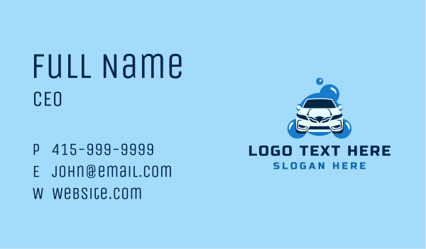Blue Car Cleaning Business Card Design Image Preview