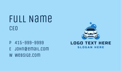 Blue Car Cleaning Business Card Image Preview