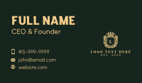 Elegant Crown Shield Lettermark Business Card Image Preview
