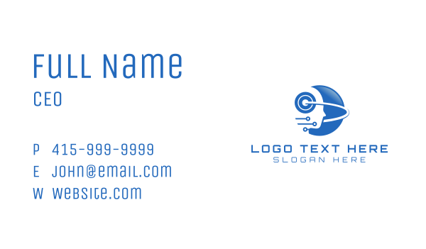 Artificial Intelligence Communication Technology Business Card Design Image Preview