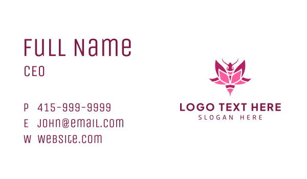 Pink Lotus Bee Business Card Design Image Preview