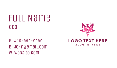 Pink Lotus Bee Business Card Image Preview