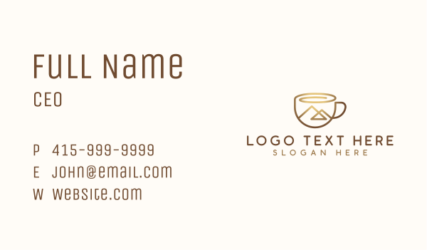 Coffee Cup Mountain Business Card Design Image Preview