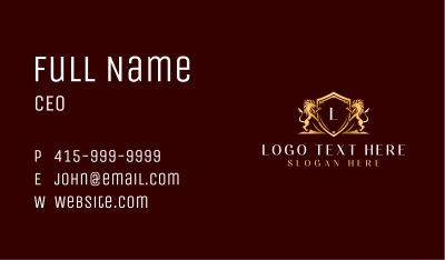 Luxury Lion Crest Business Card Image Preview