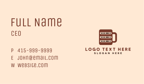 Coffee Server Business Card Design Image Preview