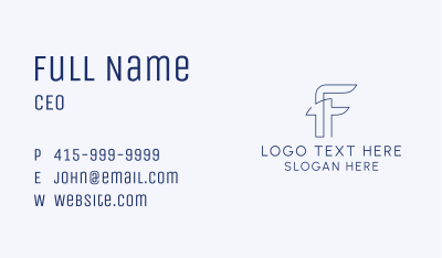 Startup Business Letter F Business Card Image Preview