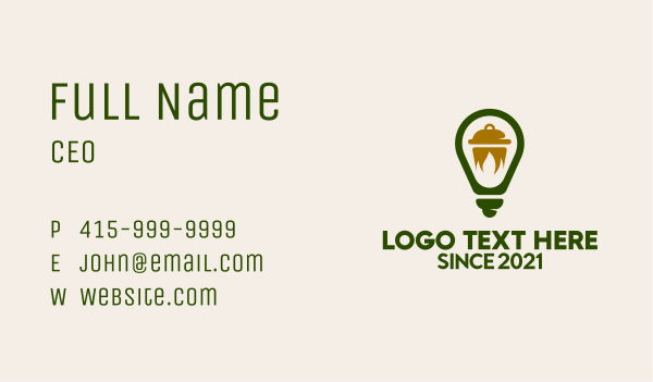 Light Bulb Cooking Pot Business Card Design Image Preview