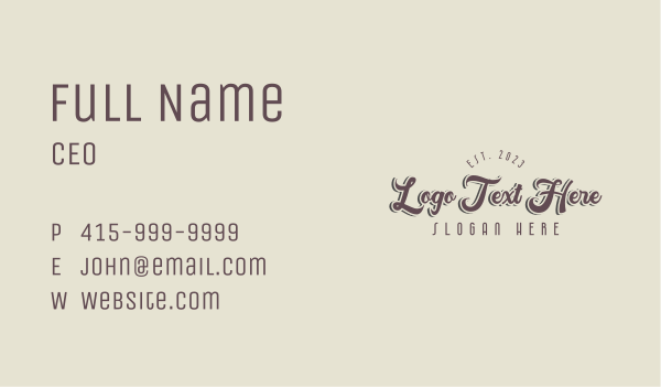 Retro Fashion Wordmark Business Card Design Image Preview