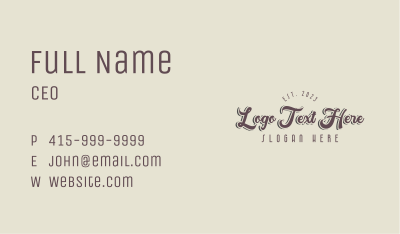 Retro Fashion Wordmark Business Card Image Preview