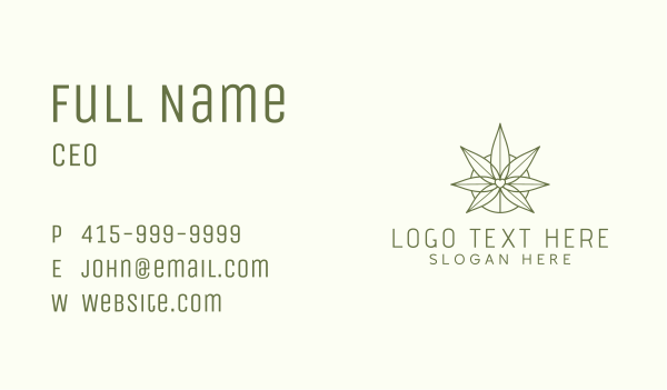Natural Marijuana Leaf Business Card Design Image Preview