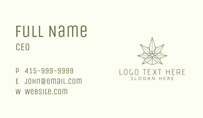 Natural Marijuana Leaf Business Card Image Preview