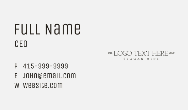 Minimalist Company Firm Wordmark Business Card Design Image Preview