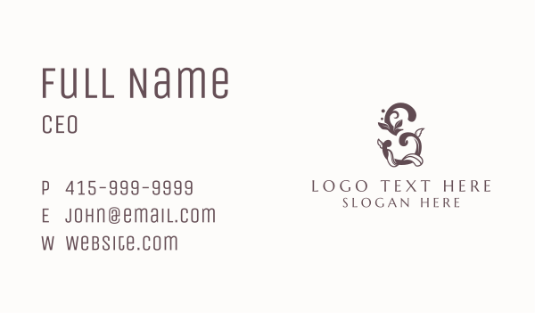 Elegant Vine Letter S Business Card Design Image Preview