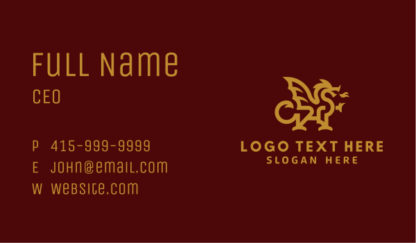 Dragon Mythical Creature Business Card Design Image Preview