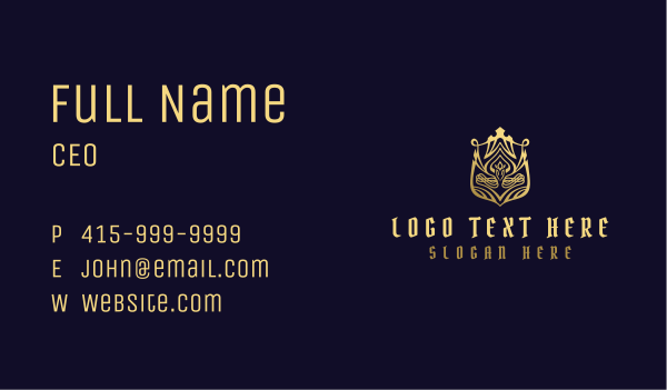 Luxury Golden Shield Business Card Design Image Preview
