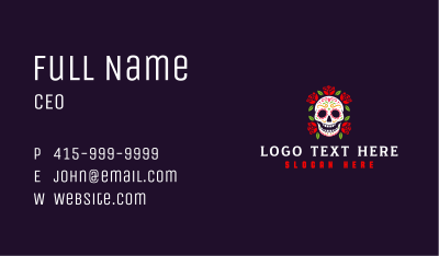 Mexican Skull Rose Business Card Image Preview