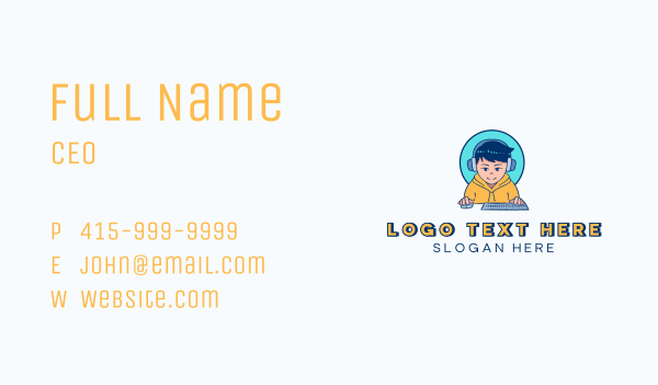 Computer Gamer Boy Business Card Design Image Preview