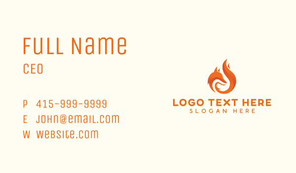 Fire Fox Tail Business Card Design Image Preview