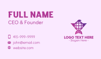 Purple Bird Globe Business Card Image Preview