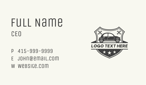 Beetle Car Shield Business Card Design Image Preview