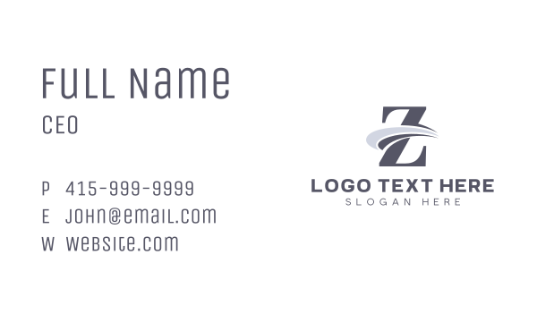 Corporate Professional Swoosh Letter Z Business Card Design Image Preview