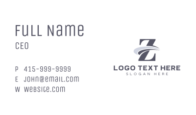 Corporate Professional Swoosh Letter Z Business Card Image Preview