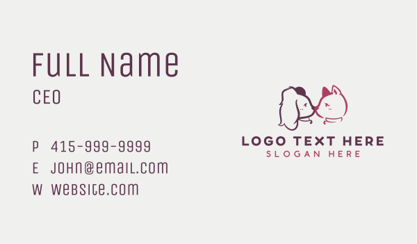 Cat Dog Groomer Business Card Design Image Preview