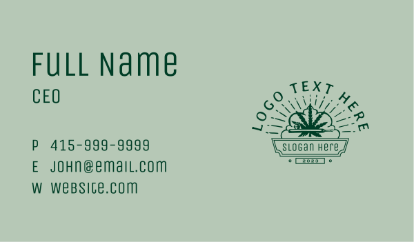 Green Marijuana Drug Business Card Design Image Preview