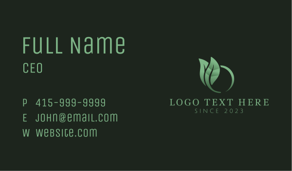 Gardening Leaf Letter O Business Card Design Image Preview