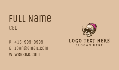 Skull Smoking Cigarette Business Card Image Preview