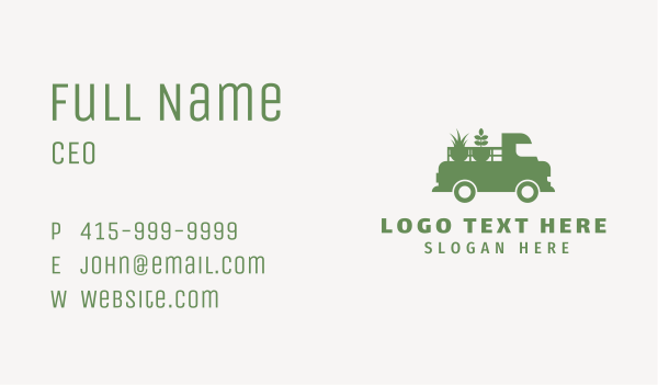 Lawn Plants Truck Business Card Design Image Preview