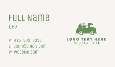 Lawn Plants Truck Business Card Image Preview