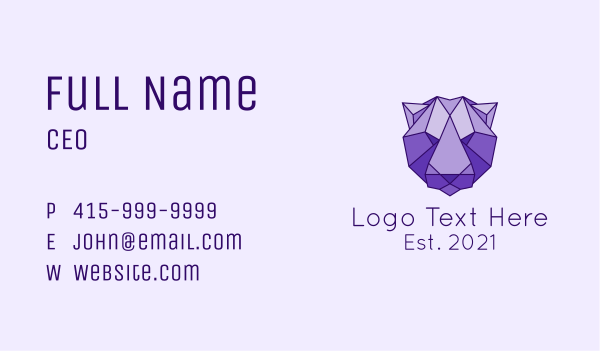 Geometric Jaguar Face Business Card Design Image Preview