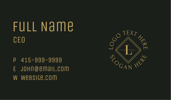 Gold Serif Letter  Business Card Design Image Preview