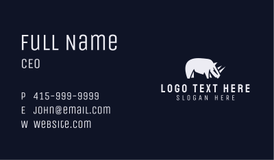 Wild Gray Rhino Business Card Image Preview