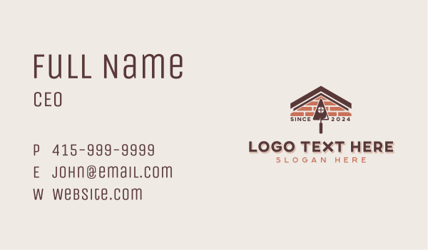 Bricklaying Mason Contractor Business Card Design Image Preview
