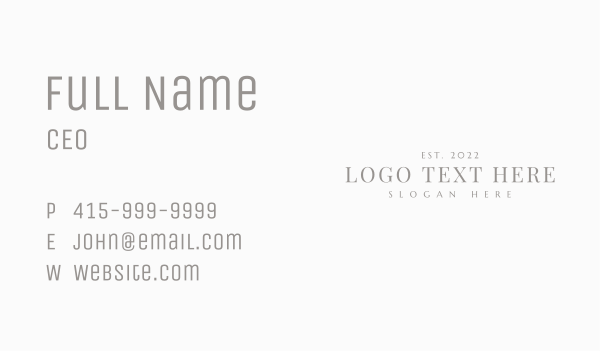 Premium Brand Wordmark Business Card Design Image Preview