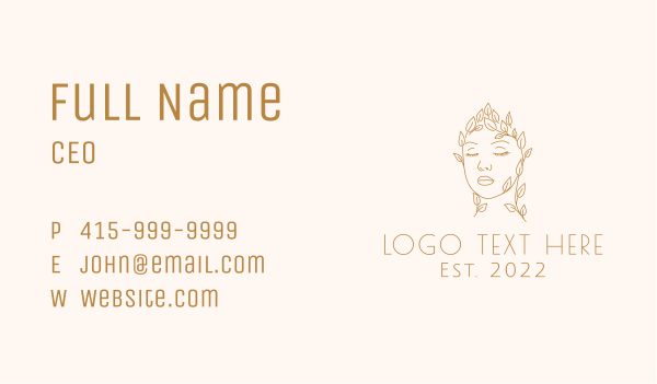 Natural Beauty Woman Salon Business Card Design Image Preview