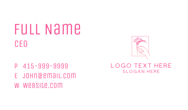 Floral Hand Bloom Business Card Design Image Preview