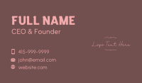 Pink Classy Handwritten Wordmark  Business Card Preview